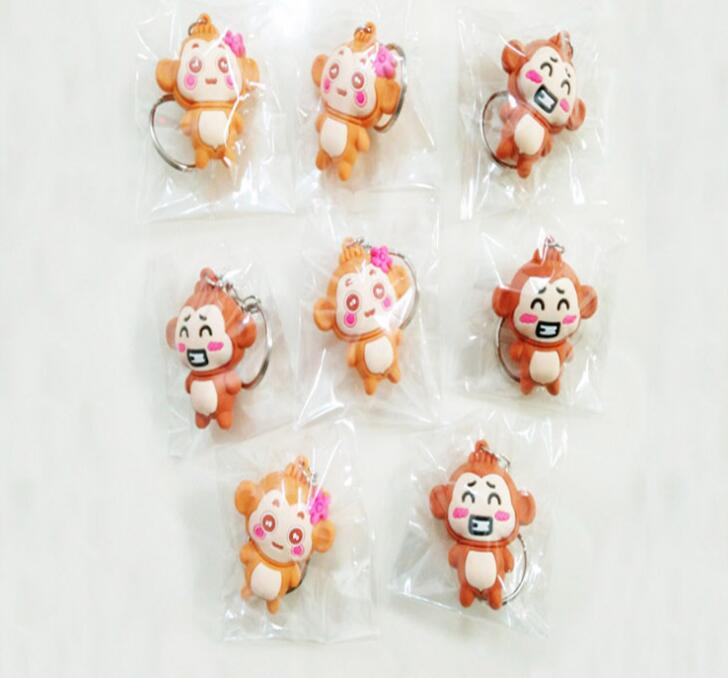 PVC Monkey Doll 3D Doll Keychains