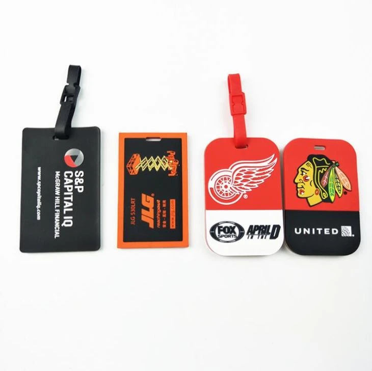 Colorful Embossed Soft Pvc Travel Baggage Name Tags
