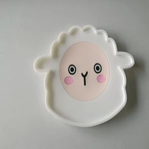 Χαριτωμένο σχέδιο προβάτων Soft PVC Cup Coaster With Lip