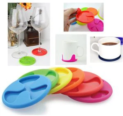 Σιλικόνη Wine Glass Drinks Marker Stemware Coaster Cup Covers