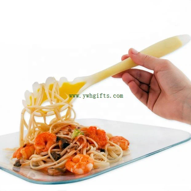 Cooking Silicone Spaghetti Noodle Ladle Spoon Silicone Pasta Fork Spoon